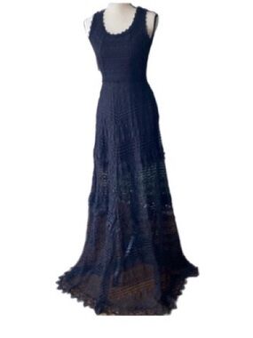 The Clothing Co black mesh laid embroidered sleeveless open back formal  gown